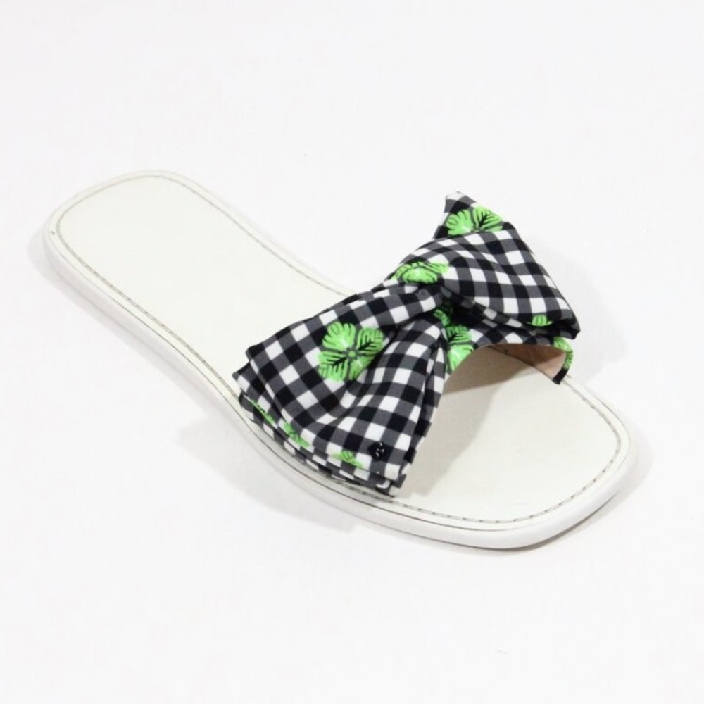 Kate Spade Bikini Bow Slide Sandals Jaquard